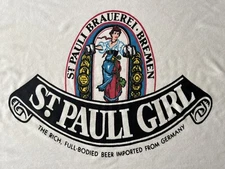 RARE St Pauli Girl Beer Beach Towel 51x36” Collectible Man Cave Decor Ships Fast