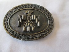 Vintage Thunderbird Oval Belt Buckle Native American Indian Bird Spirit