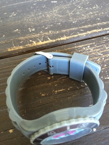 WOMEN'S GIRL'S SILICONE RUBBER CHEVRON MONOGRAM WRISTWATCH "ADD" GREY NEW! $55 - Picture 8 of 10