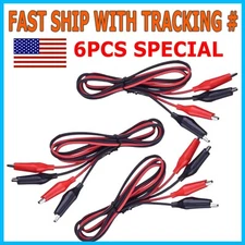 6PCS Double Ended Alligator Crocodile Clip Cable Electric Test Connector Wire