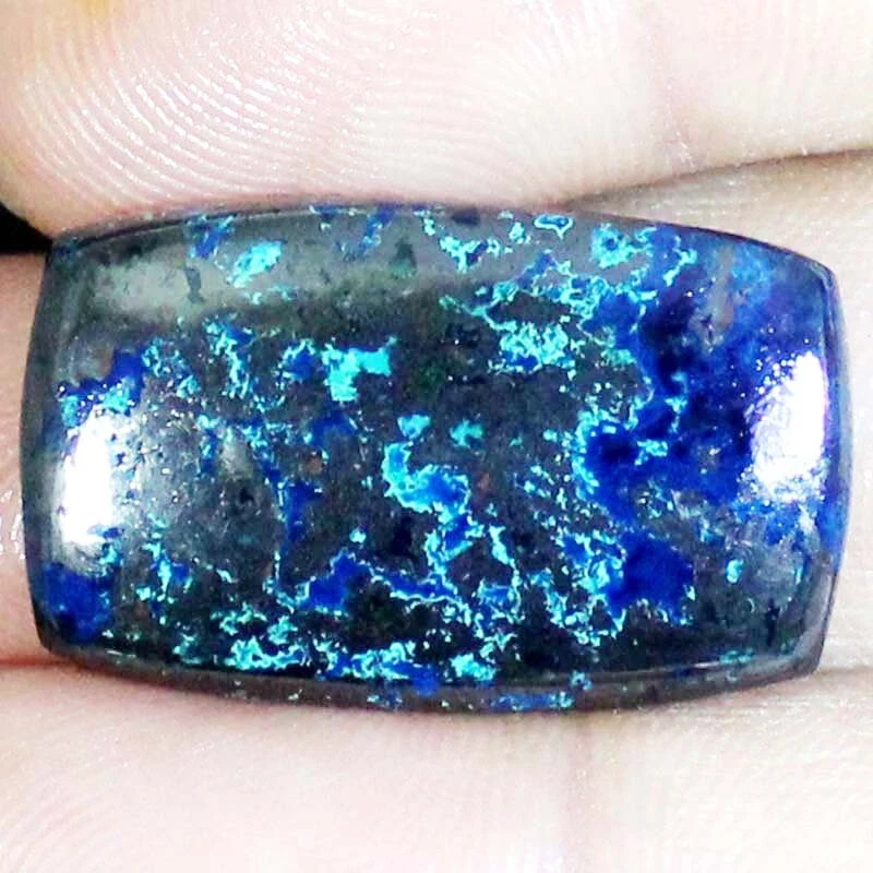 Piedras preciosas de azurita 47,55 quilates cojín natural cabujón gemas de azurita 18x30x4 mm BC-55 Foto 2 de 4
