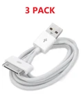 3x 3Ft 30-Pin To USB Charge Sync Cable Charger for Apple iPad iPod Classic Nano