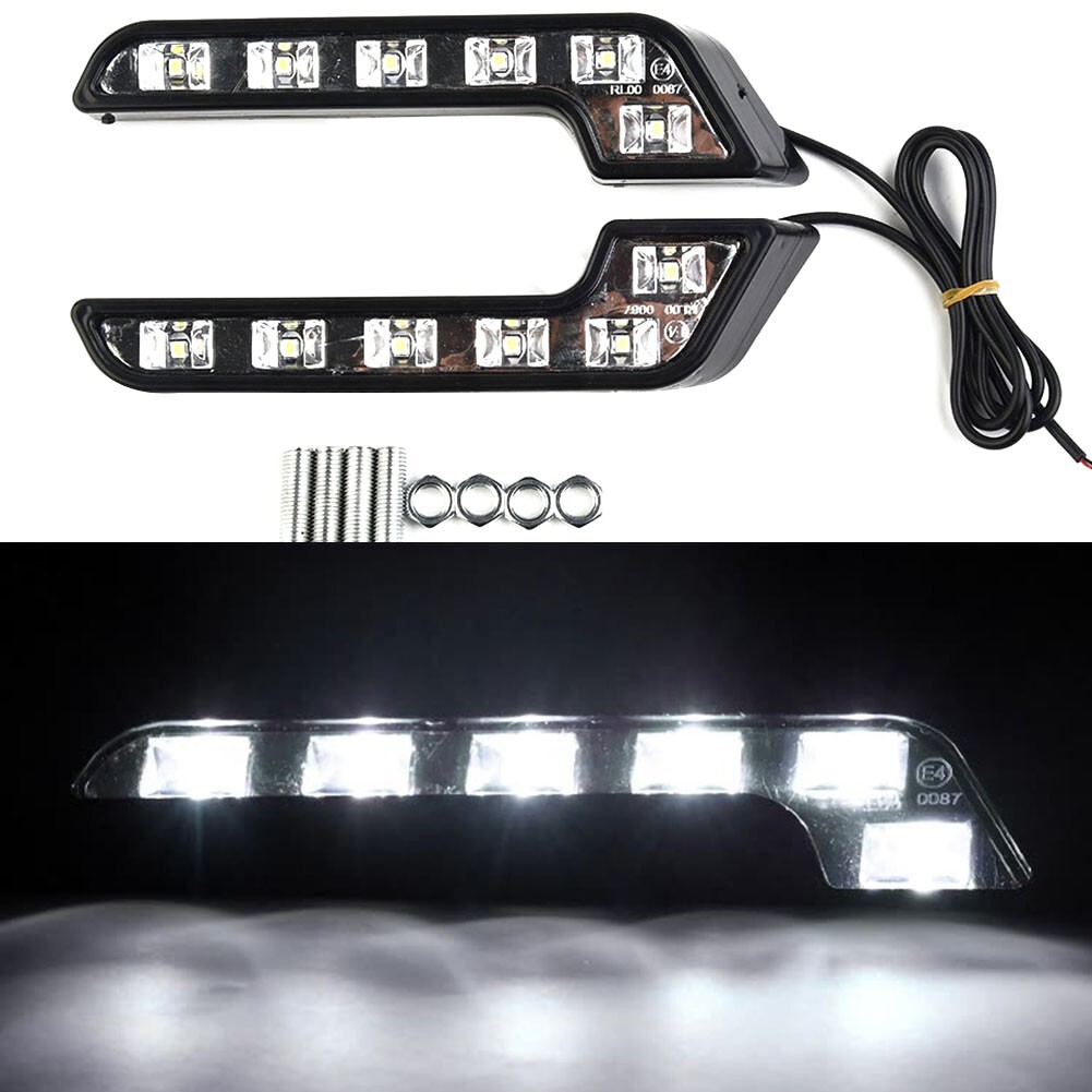 2Pcs L Shaped 6-LED Super White 12V Waterproof Car Driving Fog Light Lamp