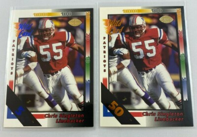 1992 Wild Card STRIPE Chris Singleton 5, 50 RARE Patriots