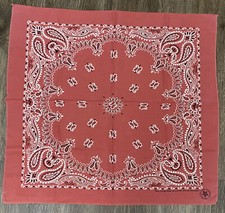 Vintage Wamcraft Coral Paisley Biker Bandana USA Crafted with Pride 80s