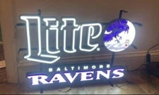 Baltimore Ravens Beer Pilsner 24" Vivid LED Neon Sign Lamp Light With Dimmer VL
