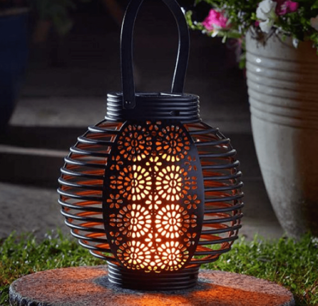 Smart Solar Ferrara Flaming Lantern - Cool Flame Natural Flickering Effect