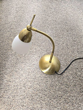 Adjustable Gold Desk/Table Lamp White Frosted Glass Shade LED With Touch Control
