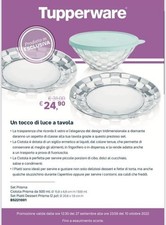 Tupperware Ciotola Prisma 500 Ml Più Due Piatti Prisma, Trasparenti Eleganti