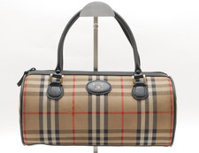 Borsa a tracolla Burberrys Nova Check Shadow Horse tela nera vintage originale #1230