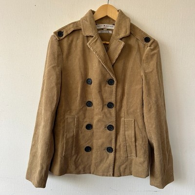 Tommy Hilfiger Corduroy Blazer Jacket Womens Medium Camel Pockets 90s 00s VTG