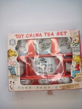 Vintage Childs Tea Set made in Japan Little girl  dog In Box