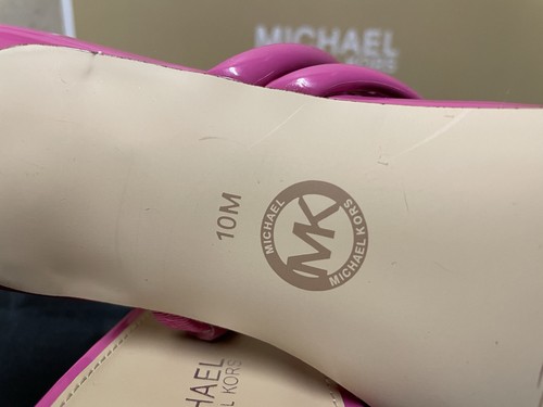 Michael Kors Celia Kitten Slide Sandals Pink~Cerise Women's Size 10 - Picture 8 of 8