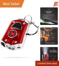 LED Keychain Flashlight Rechargeable 400 Lumens 6 Modes Aluminum Compact