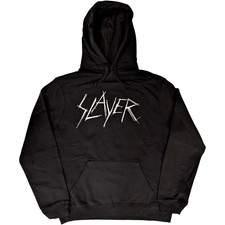 Men's Slayer Scratchy Logo Hooded Sweatshirt Medium Black