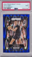 2024 Panini Prizm Draft Picks Blue Seismic Zach Edey ROOKIE /149 #1 PSA 9 MINT