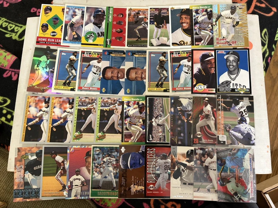 Lote de cartões de beisebol (410) Barry Bonds inserções base coleção piratas gigantes - Imagem 4 de 4