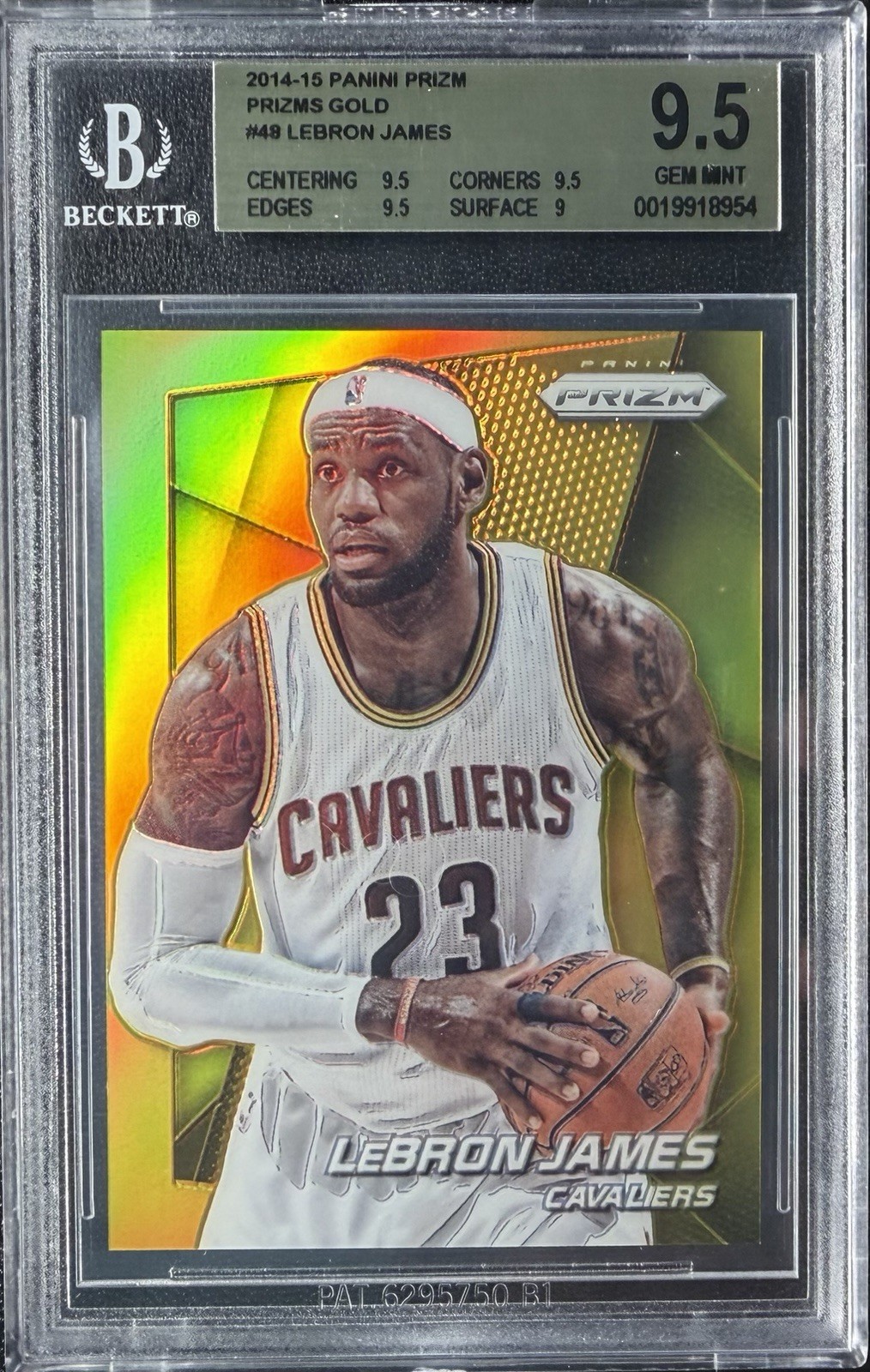 LeBron James 2014-15 Panini Prizm Gold #48 8/10 BGS 9.5 Gem Mint