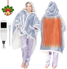Heated Shawl Wrap Electric Snuggle Throw Wearable Heated Throw Blanket for Women