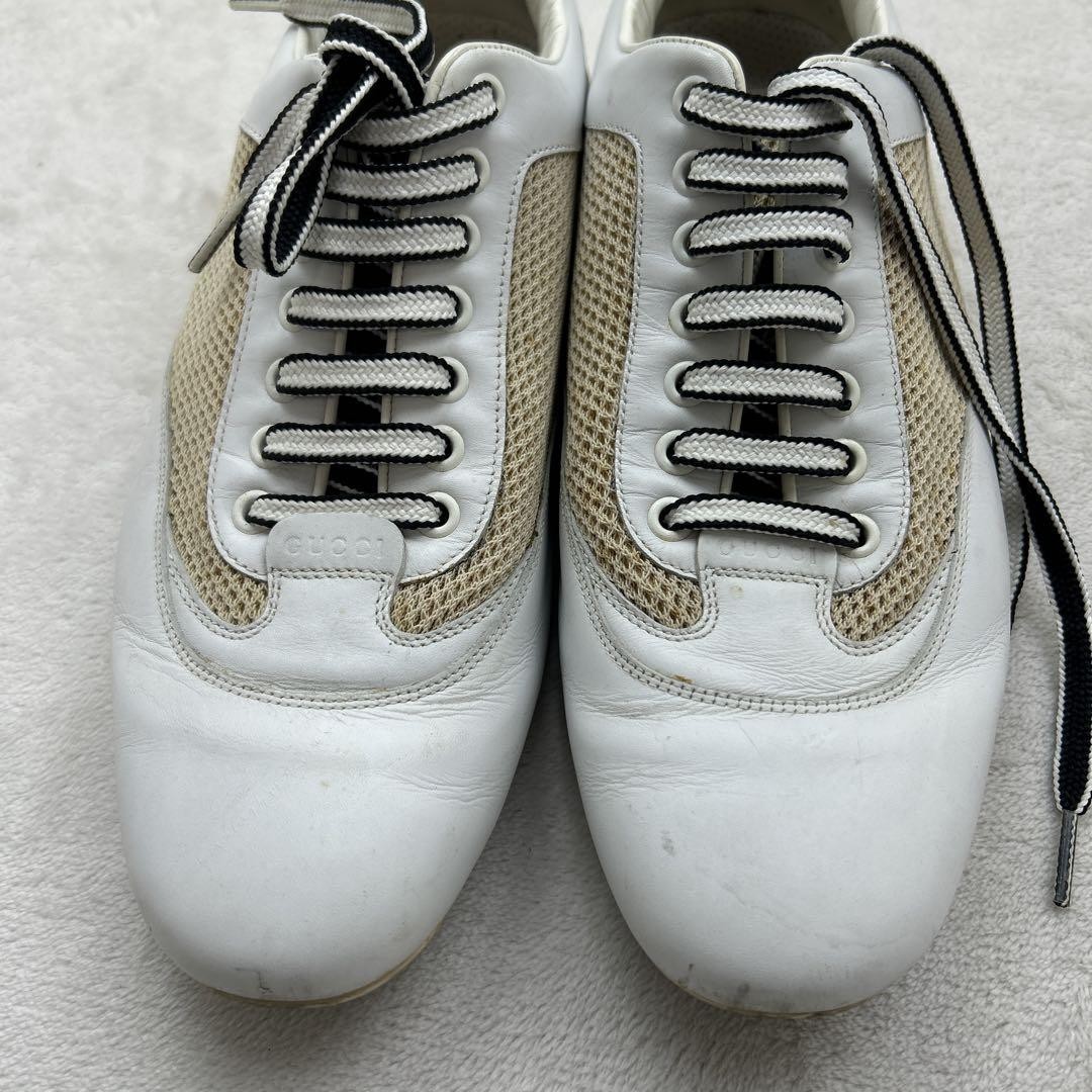 Gucci Lace Up Sneakers Shoes White Leather Size 41 US About 7.5 For Men thumbnail 20