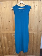 Michael Kors Turquoise Knit Bodycon Textured Midi Dress Size M/L
