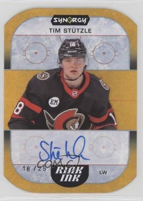 2022-23 Upper Deck Synergy Rink Ink Orange 18/25 Tim Stutzle #RI-TS Auto 0u20