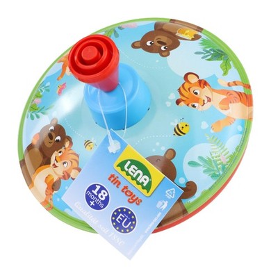 Brummkreisel LENA Tiger und Bär Ø 13 cm Motorikspielzeug für Kleinkinder ab 18