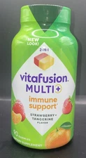 Vitafusion Multi+ Immune Support 2-In-1 Benefits 90 Count strawberry tangerine