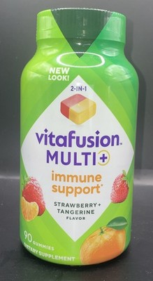 Vitafusion Multi+ Immune Support 2-In-1 Benefits 90 Count strawberry tangerine