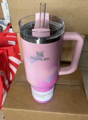 #ad Stanley 40 oz Powder Pink Heart Gradient Target Valentines Exclusive Ships NOW $69.99