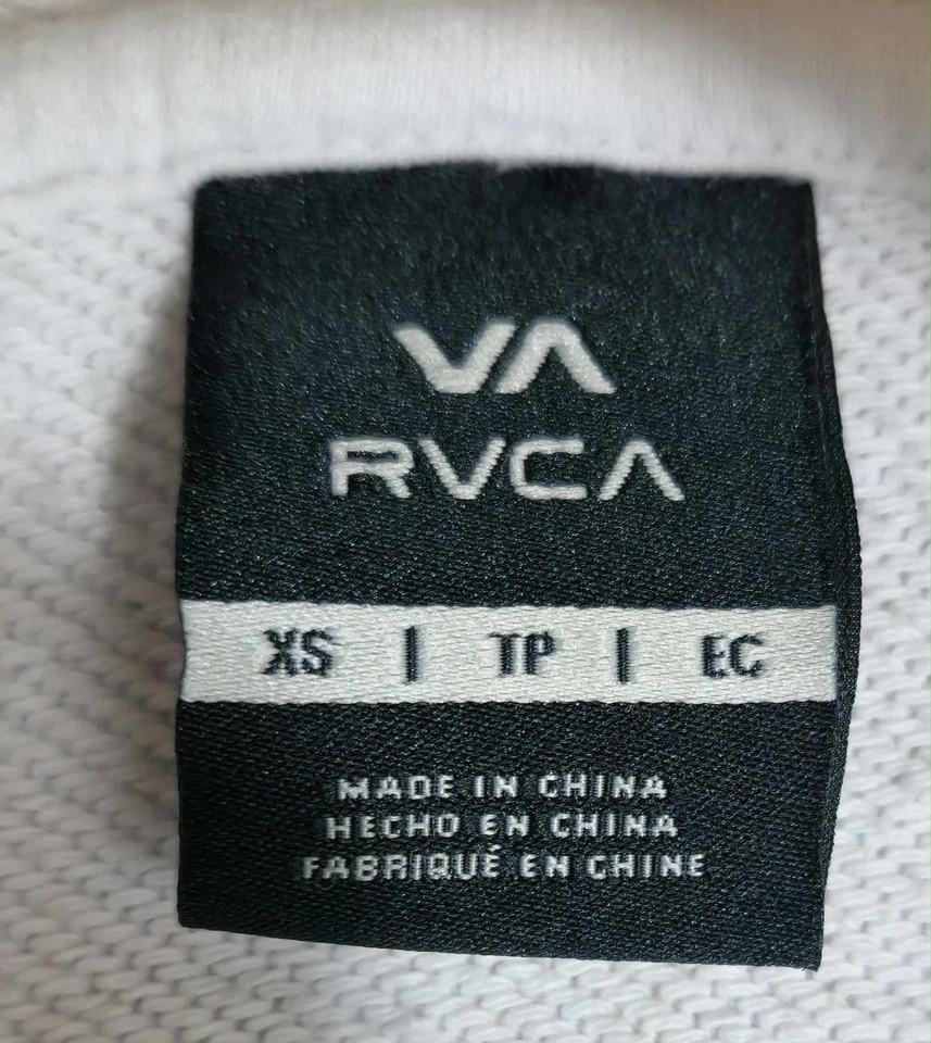 RVCA Beige White Zebra Print Half Zip Hoodie Pullover XS #6 - Image 4 of 4