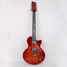 12strings doublef hole electric lp guitar flower inlay dark trans sunset color