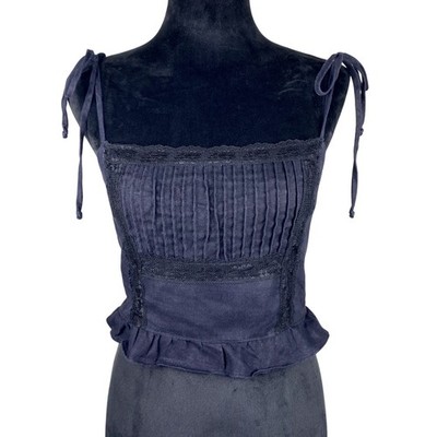 Reformation Milkmaid Tie Bow Strap Lace Maiden Goth Whimsigoth Vampire Blouse 4