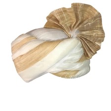 Safa Turba Thalapa Cream with Golden Colour Premade Pagdi for Men