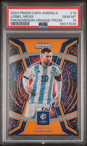 Lionel Messi [Orange] #15 2024 Panini Prizm Copa America Phenomenon card