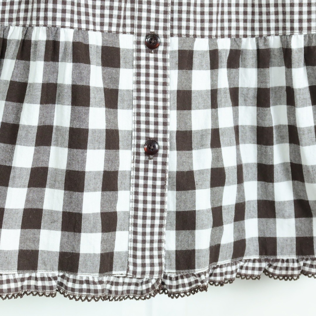 Pink HouseGingham Patchwork Tiered Ruffle Blouse … - image 6