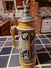 Large Vintage German Stein Tankard 14.5" 37cm High May Good Humour Preside...