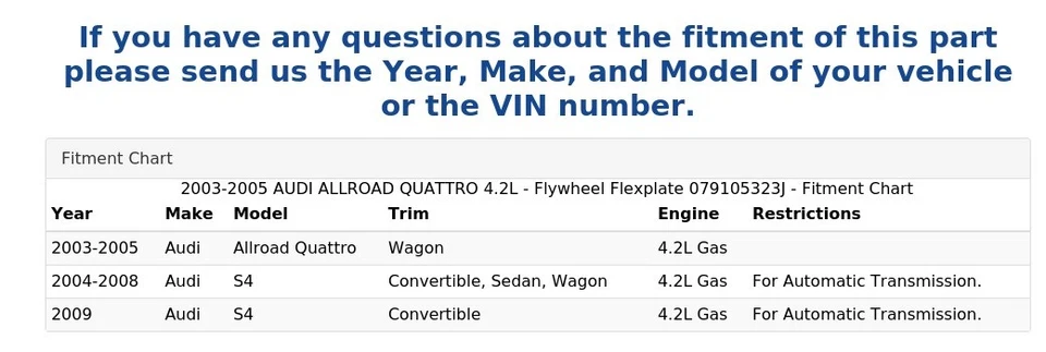2003-2005 Audi Allroad Quattro 4.2L - Volante Flexplate 079105323J - Imagem 4 de 4