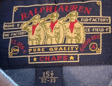 Vintage Chaps Ralph Lauren Mens 15.5 32/33 Brown Cotton Button Down Shirt