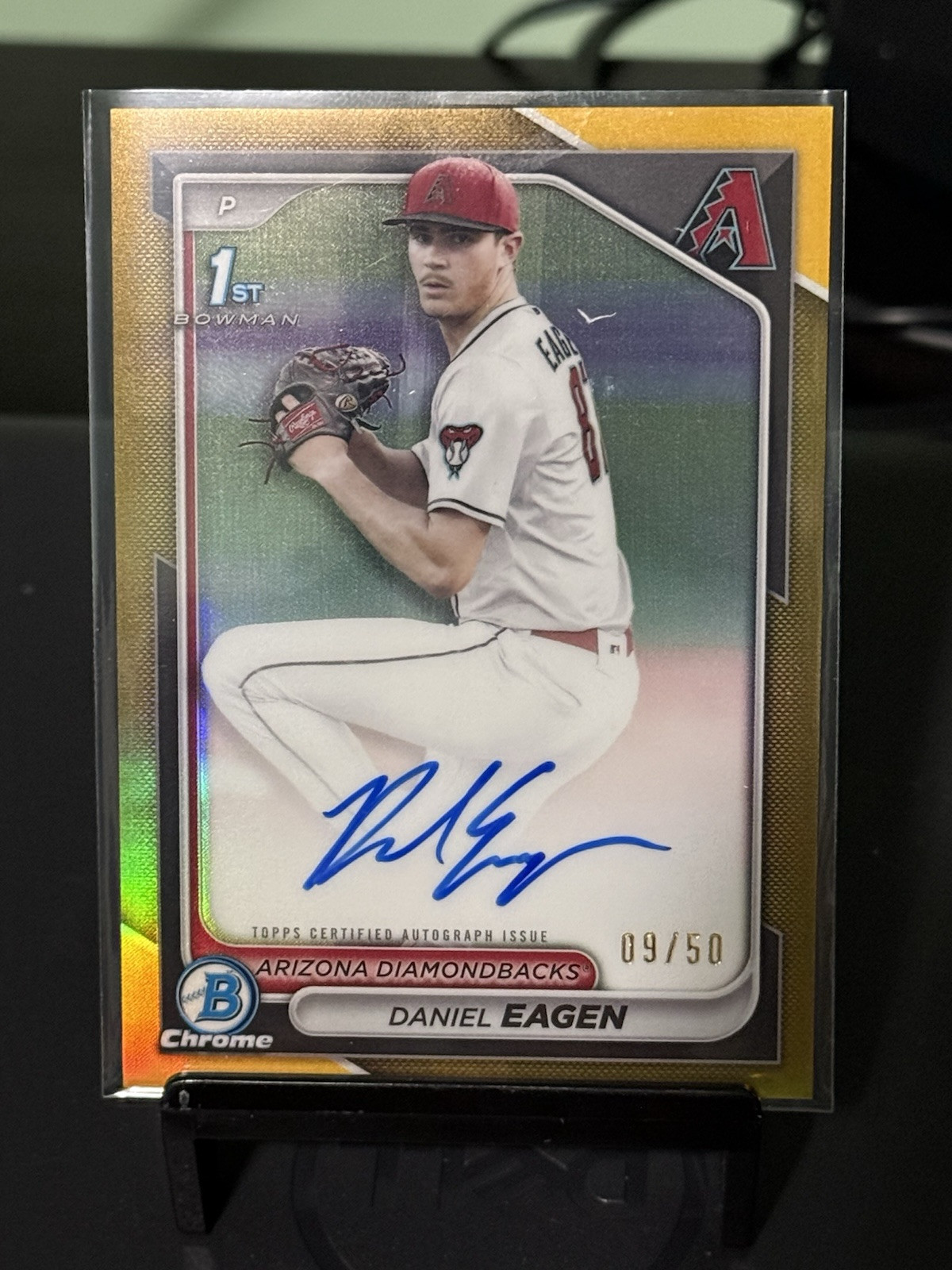 2024 Bowman Draft Chrome Prospect Gold Refractor 9/50 Daniel Eagen #CPA-DE Auto