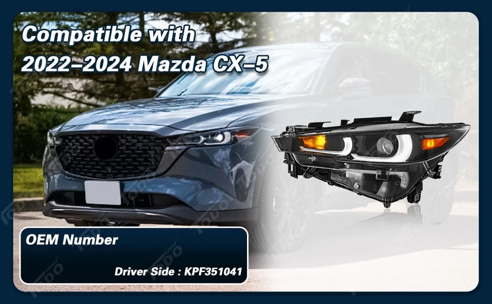 For 2022 2023 2024 Mazda CX5 CX-5 Full LED Headlight W/AFS DRL Driver Left — 第 4/4 张图片