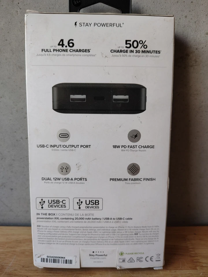 *NUEVO* Batería portátil Mophie PowerStation XXL - negra Foto 3 de 4