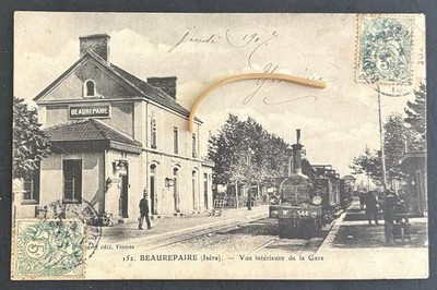 Old postcard 38 isère. Beaurepaire. Interior view of Vienna Edict Station
