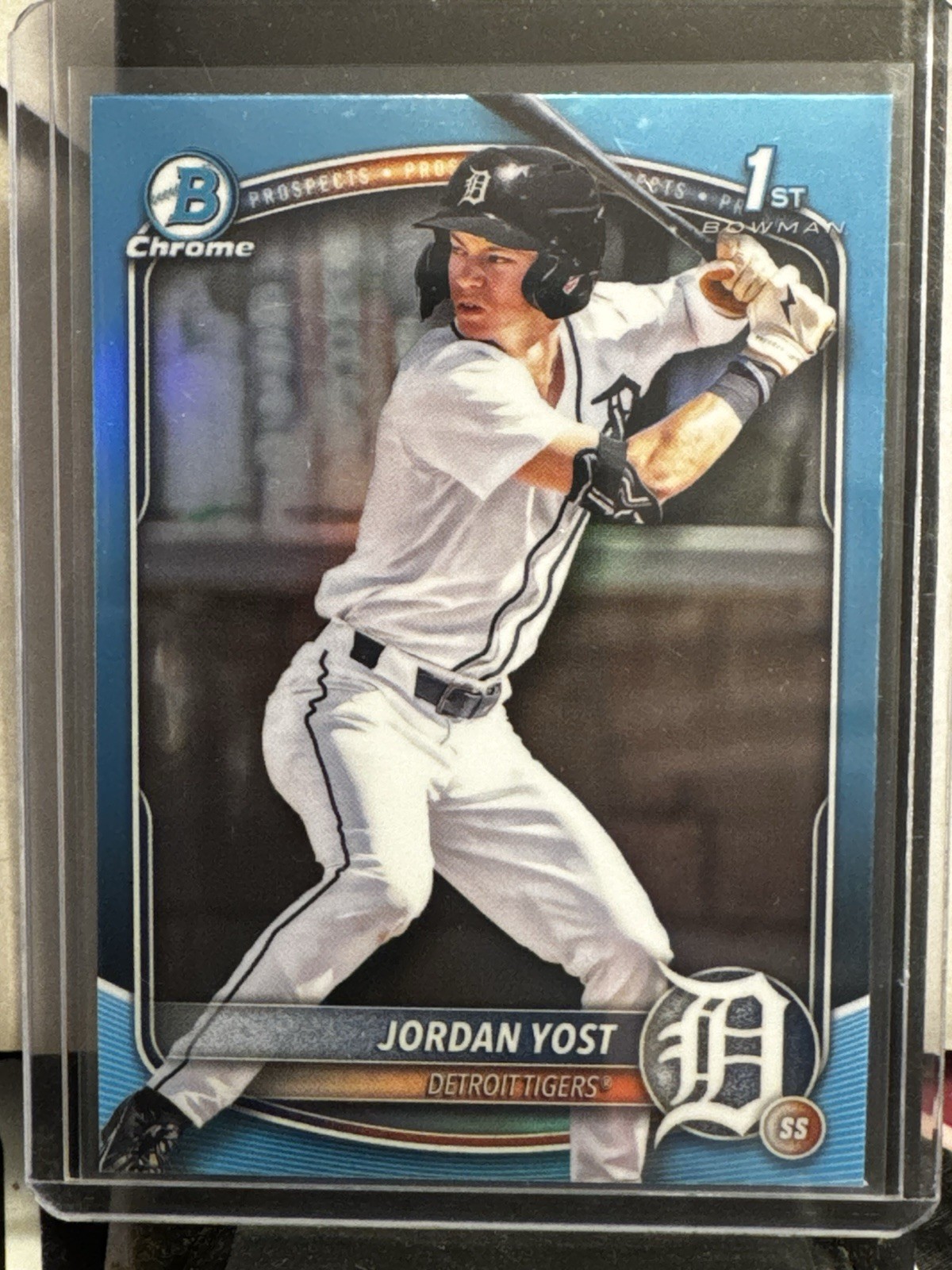 2025 Bowman Draft Chrome Bowman Jordan Yost 1st Sky Blue Refractor SP BDC-162