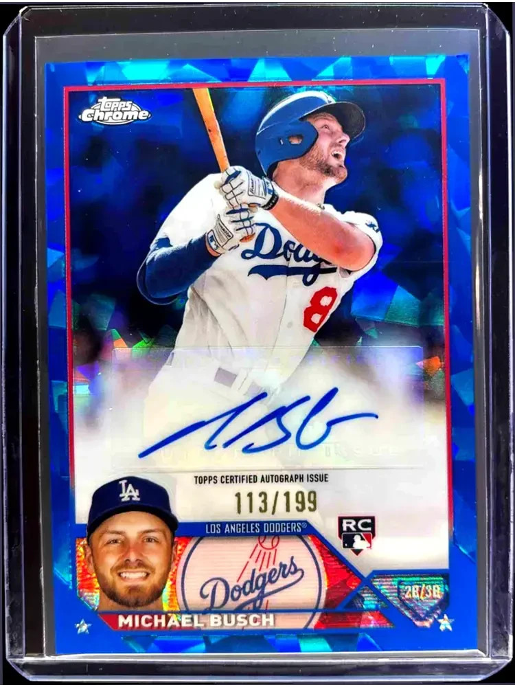 2023 Topps Chrome Update Sapphire Michael Busch Auto /199 #USA-MB Auto RC