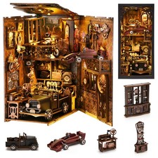 TOYQI Book Nook Kit, Book Nook Kits for Adults, DIY Miniature Dollhouse Kit 3...