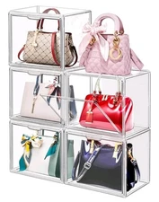 DILIBRA 5 Packs Clear Plastic Handbag Storage Organizer for Closet, Acrylic...