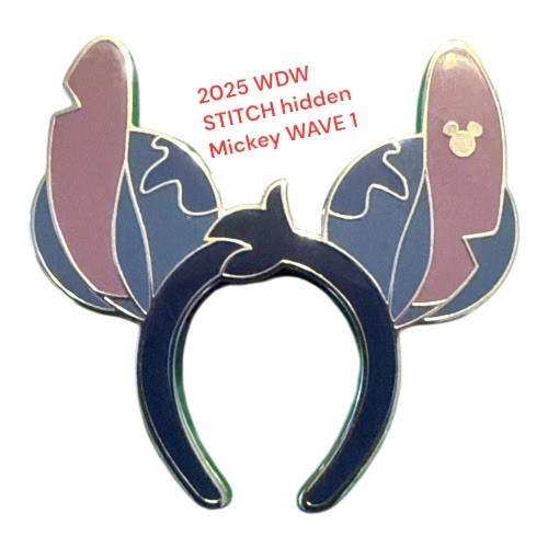2025 WDW Hidden Disney Pin Stitch Ear Headband Ear Hat Hidden Mickey Pin