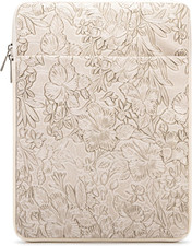 360 Protective Vertical Laptop Sleeve Case Cover Bag Apricot Flower PU, 13.5 I