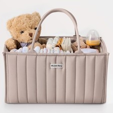Blissful Diary Baby Diaper Caddy Organizer, Stylish Storage Basket for Sand
